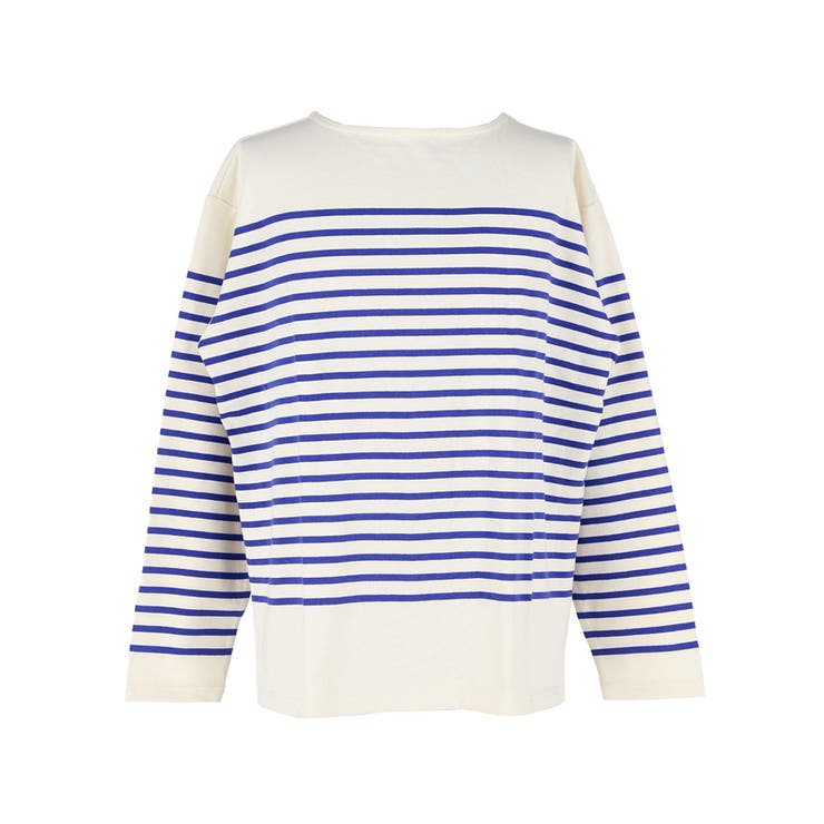 ヘビーウェイトパネルボーダーボートネックロンT メンズ | coca | 詳細画像2 