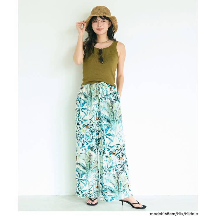 ＼26ss再入荷／レーヨンボタニカル柄パンツ | coca | 詳細画像8 
