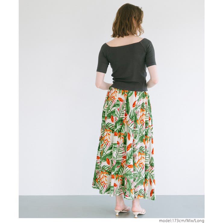 レーヨンリーフ柄フレアスカート レディース | coca | 詳細画像14 