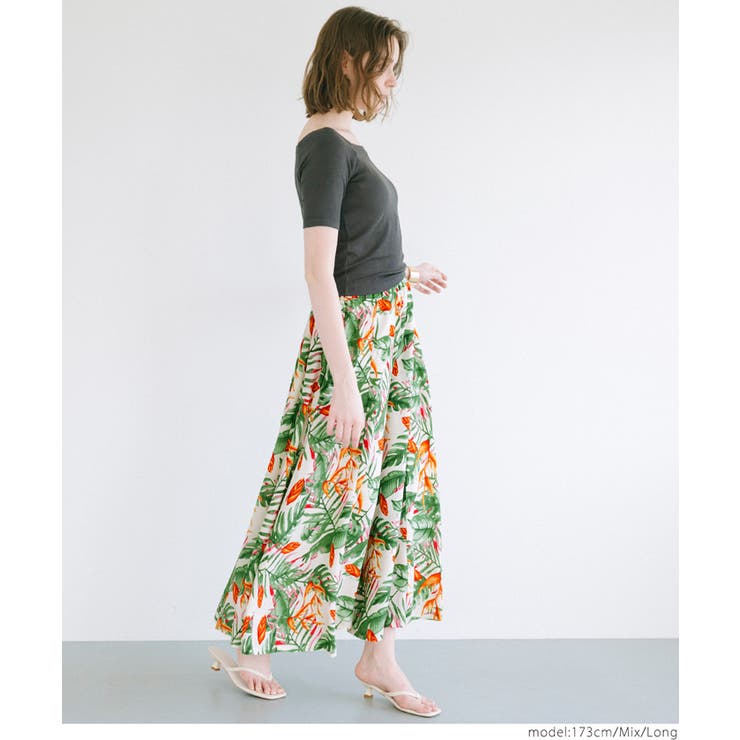 レーヨンリーフ柄フレアスカート レディース | coca | 詳細画像15 