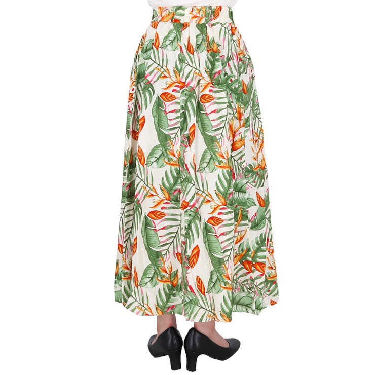 レーヨンリーフ柄フレアスカート レディース | coca | 詳細画像5 