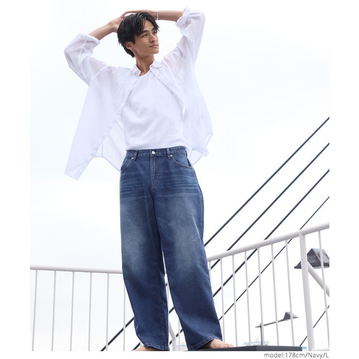サマーデニムワイドパンツ メンズ[品番：PA000017458]｜coca