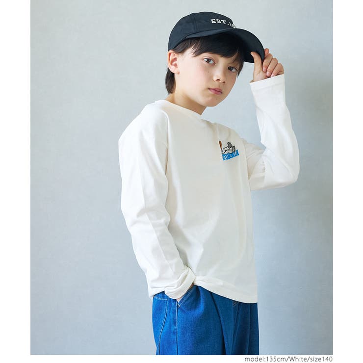 ワンポイント刺繍長袖Ｔシャツ キッズ | coca | 詳細画像3 