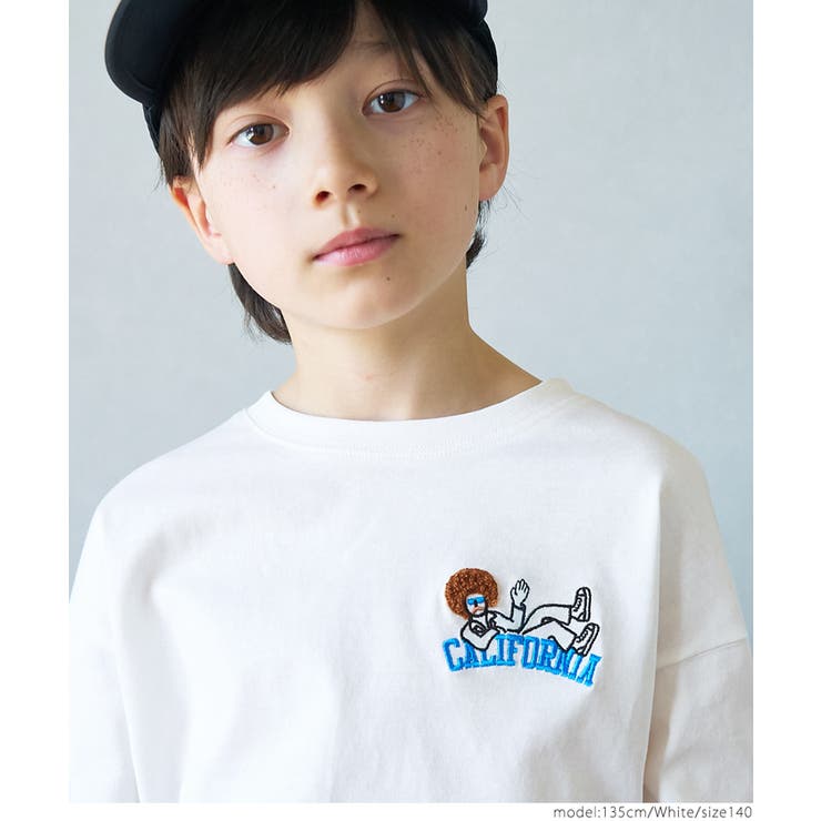 ［White］ | ワンポイント刺繍長袖Ｔシャツ キッズ | coca