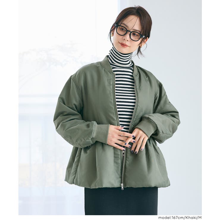 [Khaki] | 女性らしさとカジュアル感を両立、ペプラムヘムMA-1 | coca