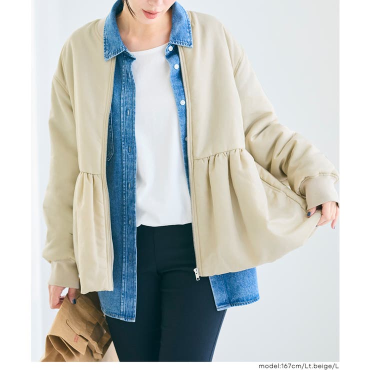 女性らしさとカジュアル感を両立、ペプラムヘムMA-1 | coca | 詳細画像9 