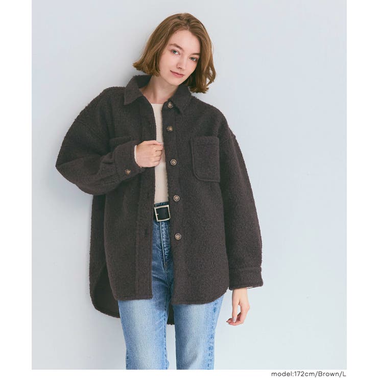 ［Brown］ | ふんわり上品。大人可愛いプードルボアジャケット | coca