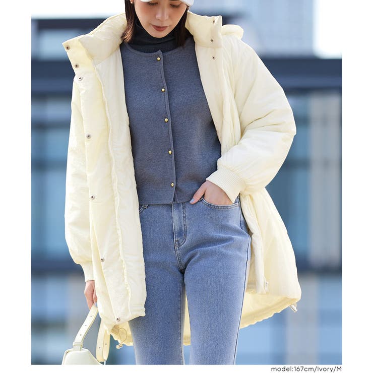 ［Ivory］ | 【洗える】中綿ロングブルゾン | coca