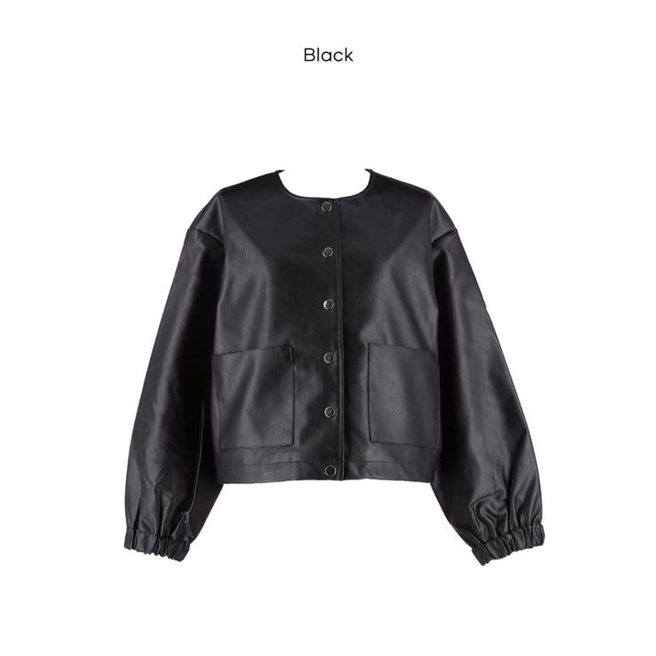 フェイクレザーノーカラージャケット[品番：PA000017493]｜coca（コカ
