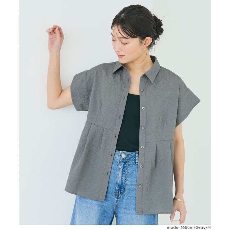 ［Gray］ | サッカータックブラウス【田中里奈様着用】 | coca