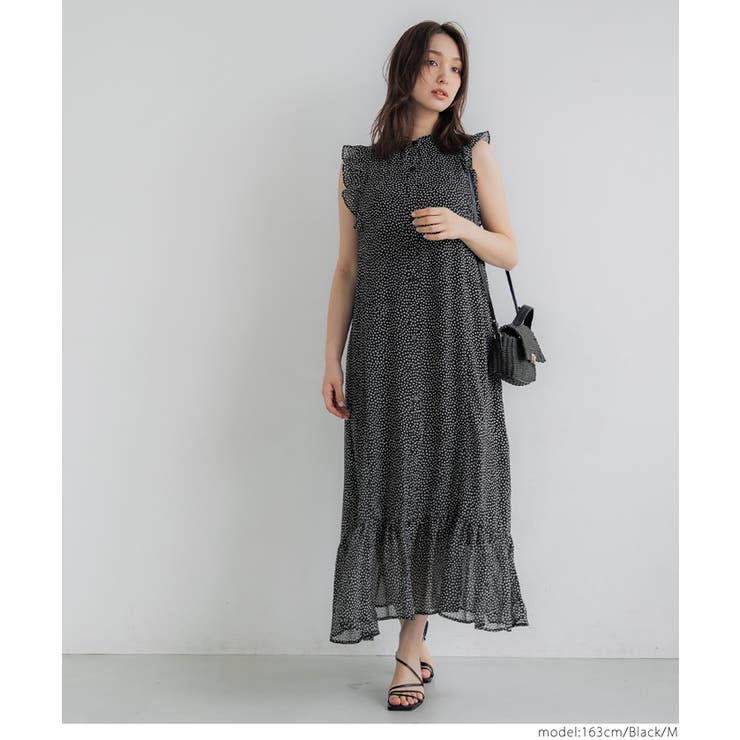 シフォンノースリーブワンピース レディース[品番：PA000017093