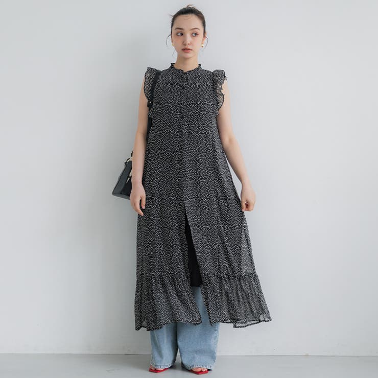 シフォンノースリーブワンピース レディース[品番：PA000017093