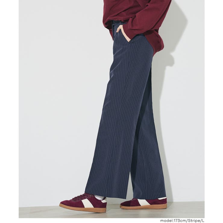 美シルエットを叶えるストライプセミフレアパンツ | coca | 詳細画像11 