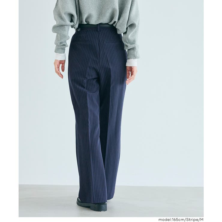 美シルエットを叶えるストライプセミフレアパンツ | coca | 詳細画像6 