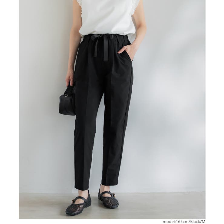 ［Black］ | サッカーテーパードパンツ レディース | coca