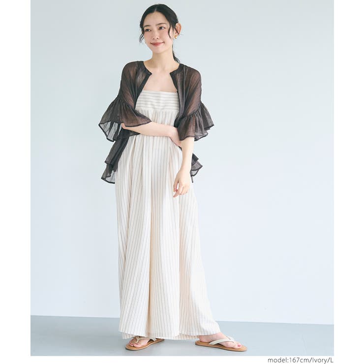 リネンライクワイドサロペット レディース | coca | 詳細画像12 