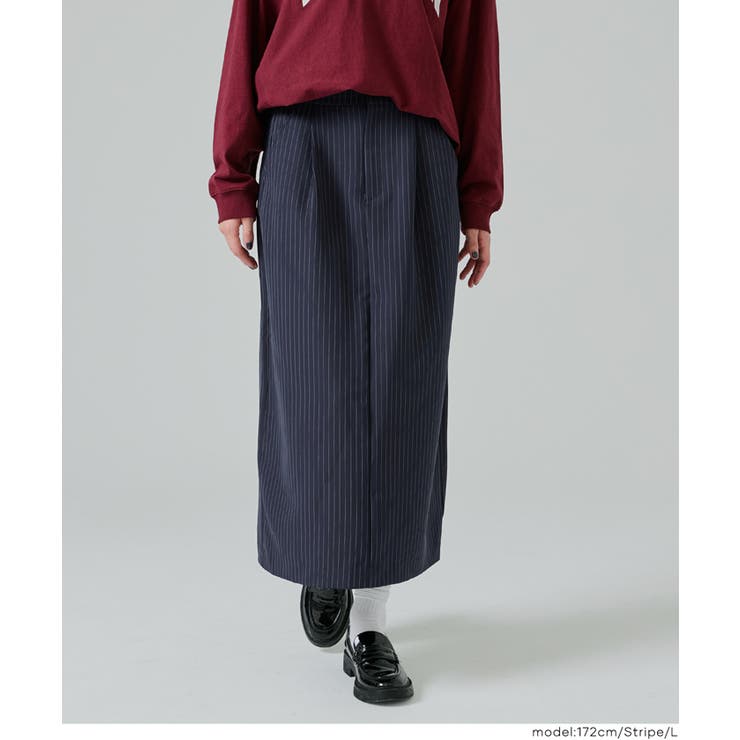 [Stripe] | 大人見えシルエット◎Iラインスリットスカート | coca