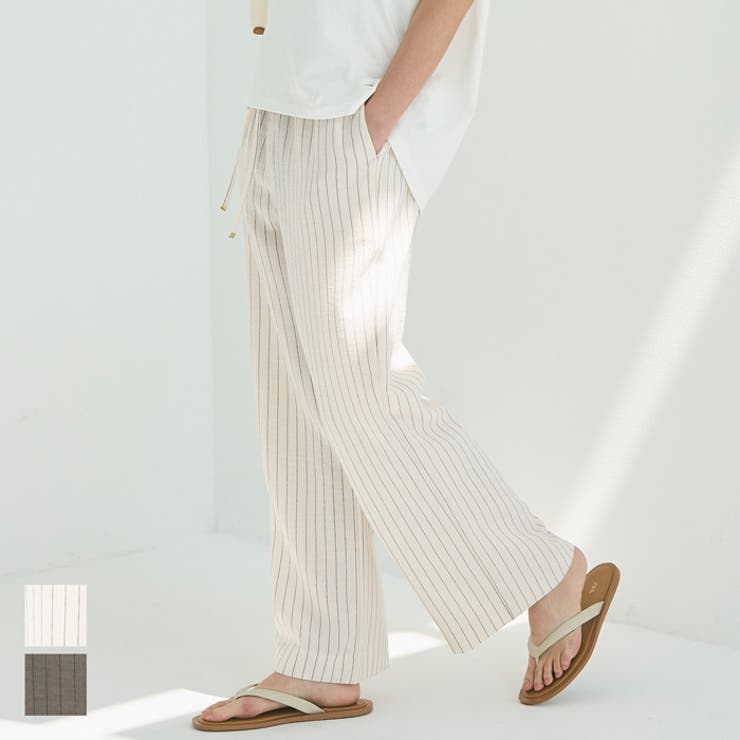 リネンライクイージーパンツ レディース | coca | 詳細画像1 