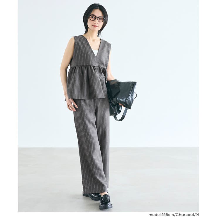 ヘリンボーンストライプイージーパンツ | coca | 詳細画像12 