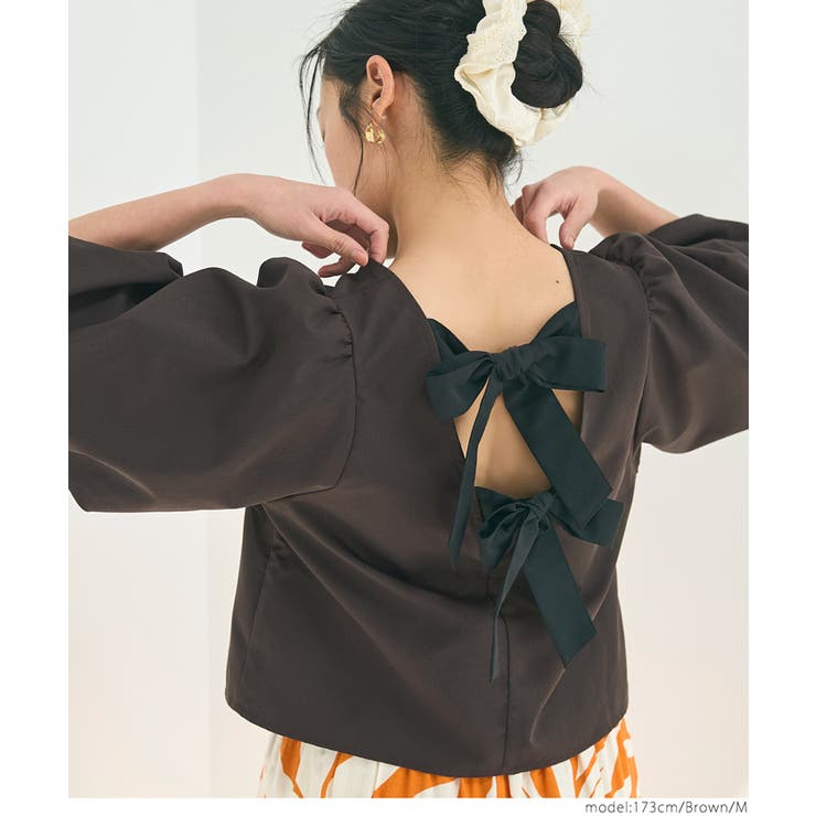 バックリボンブラウス レディース[品番：PA000017097]｜coca