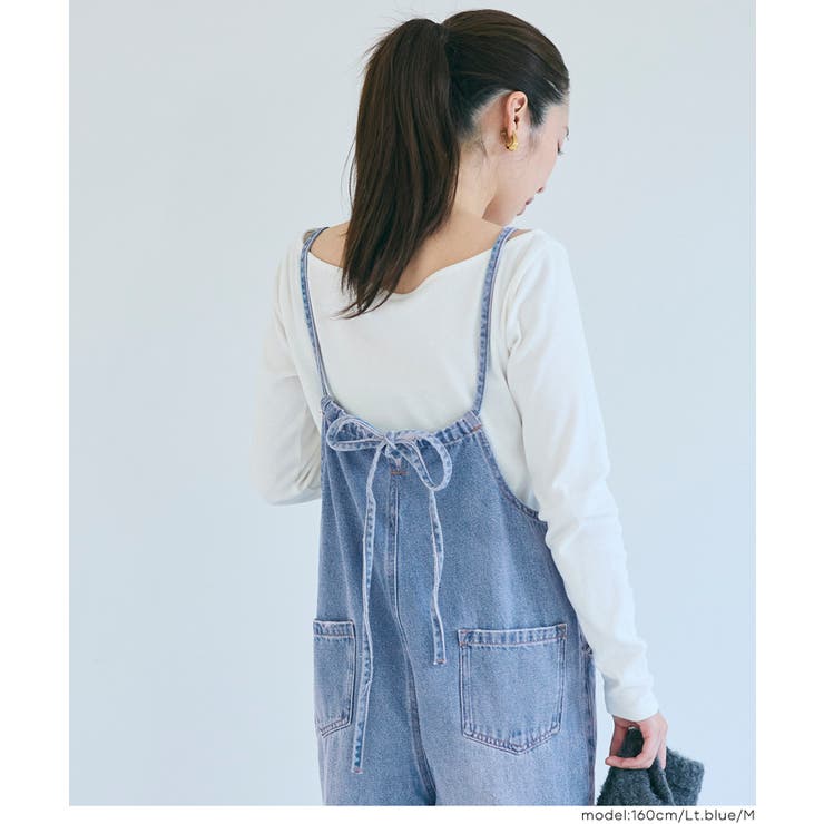 バックリボンでアクセント♪大人カジュアルデニムサロペット | coca | 詳細画像11 