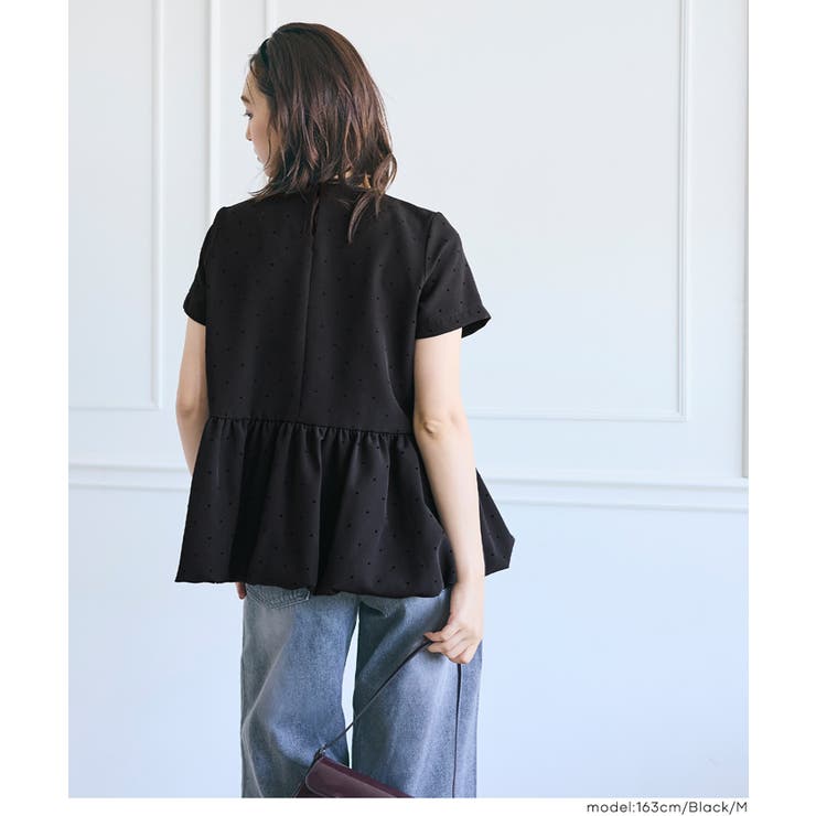 フロッキードットバルーンブラウス | coca | 詳細画像15 