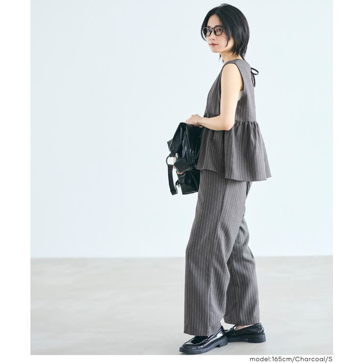 ヘリンボーンストライプフレアベスト | coca | 詳細画像13 