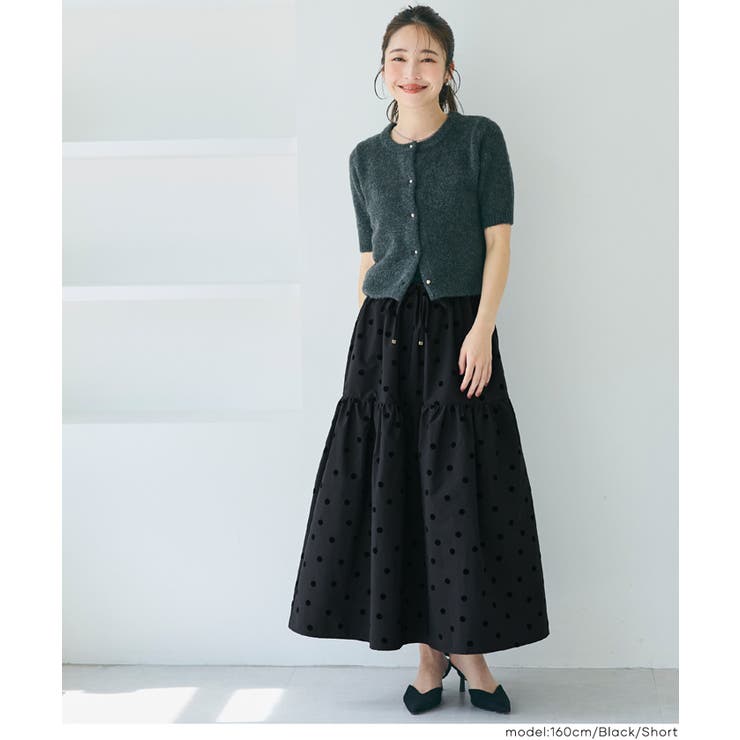 フロッキープリントティアードスカート | coca | 詳細画像14 