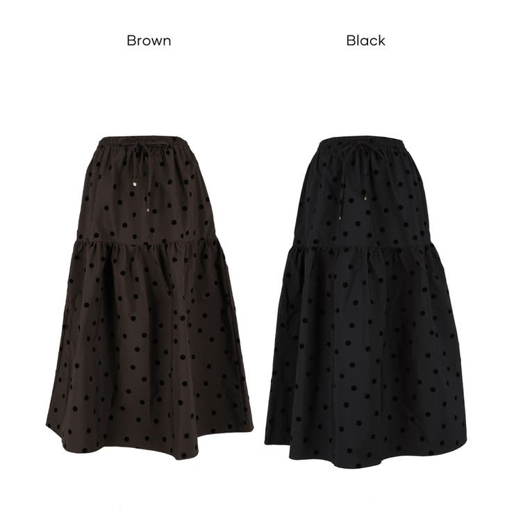 フロッキープリントティアードスカート | coca | 詳細画像22 