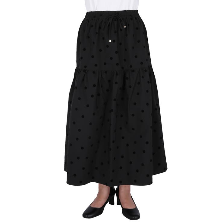 フロッキープリントティアードスカート | coca | 詳細画像4 