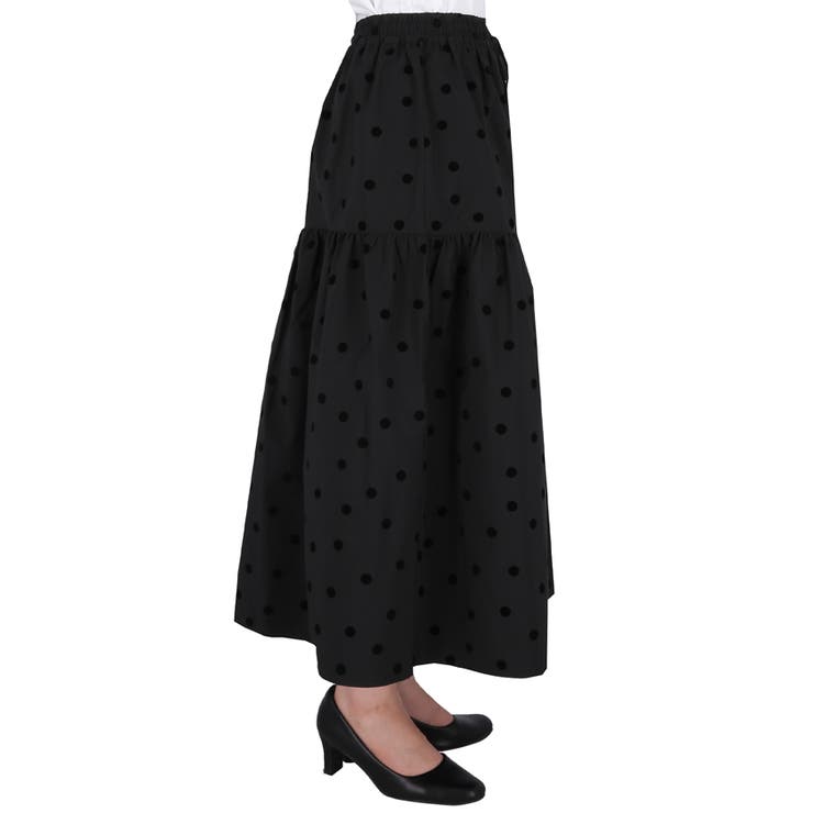 フロッキープリントティアードスカート | coca | 詳細画像5 