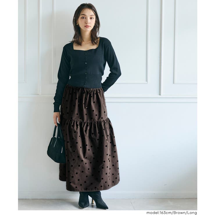 フロッキープリントティアードスカート | coca | 詳細画像7 