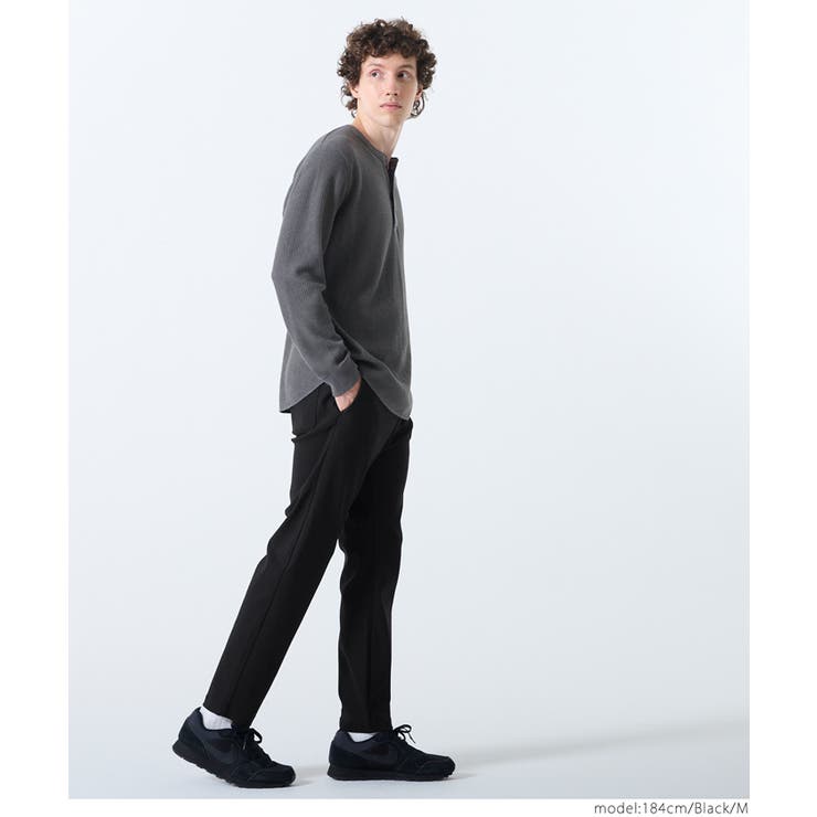 ［Black］ | ストレッチイージーテーパードパンツ メンズ | coca