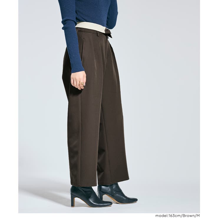 ［Brown］ | ウエストアレンジでこなれ感アップ！ウエストデザインワイドパンツ | coca