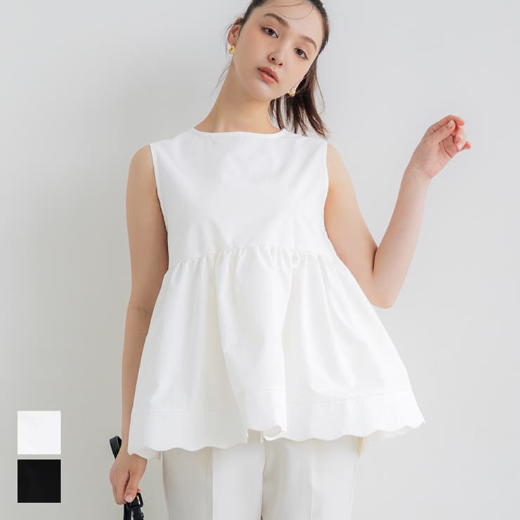 裾スカラップノースリーブブラウス レディース | coca | 詳細画像1 