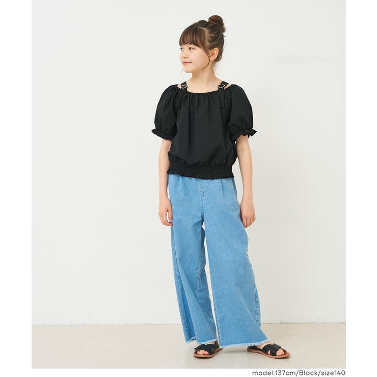 ［Black］ | ハートバックルブラウス キッズ | coca