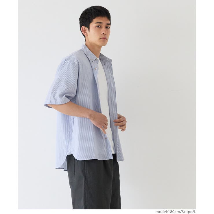 オックスボタンダウン半袖シャツ メンズ | coca | 詳細画像13 