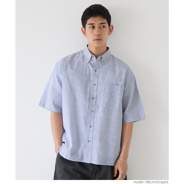 オックスボタンダウン半袖シャツ メンズ | coca | 詳細画像15 