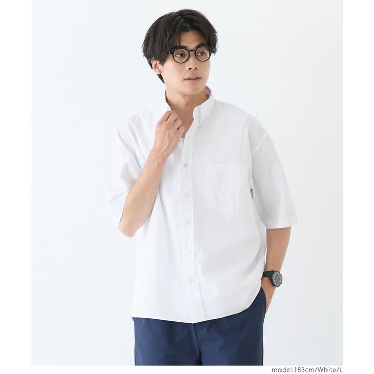 ［White］ | オックスボタンダウン半袖シャツ メンズ | coca