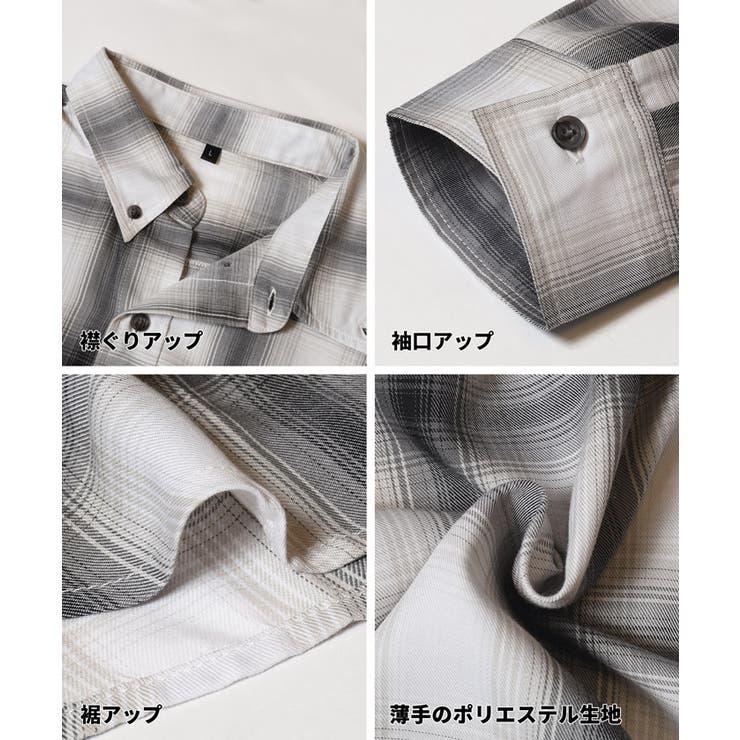 メンズTRマドラスチェック長袖シャツ メンズ | coca | 詳細画像14 