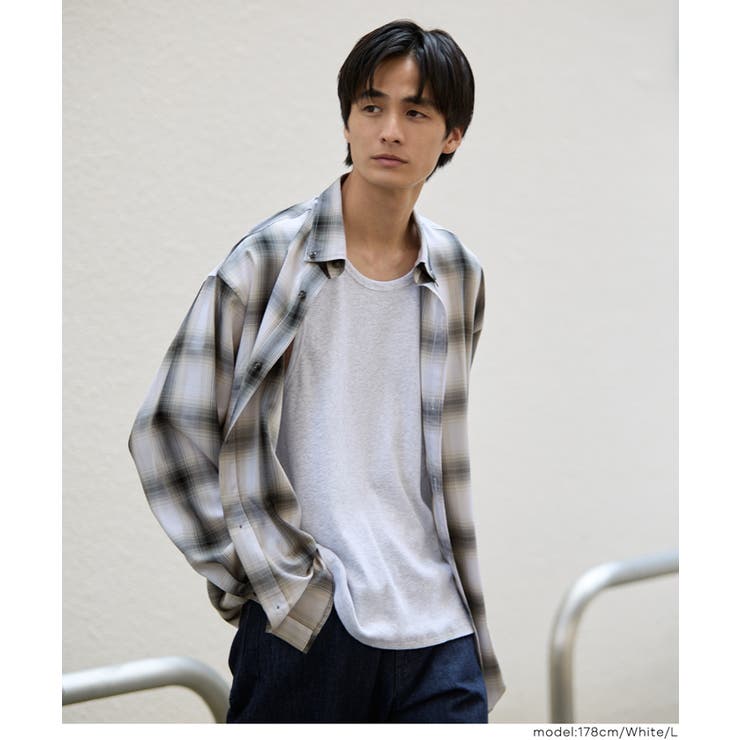 メンズTRマドラスチェック長袖シャツ メンズ | coca | 詳細画像8 