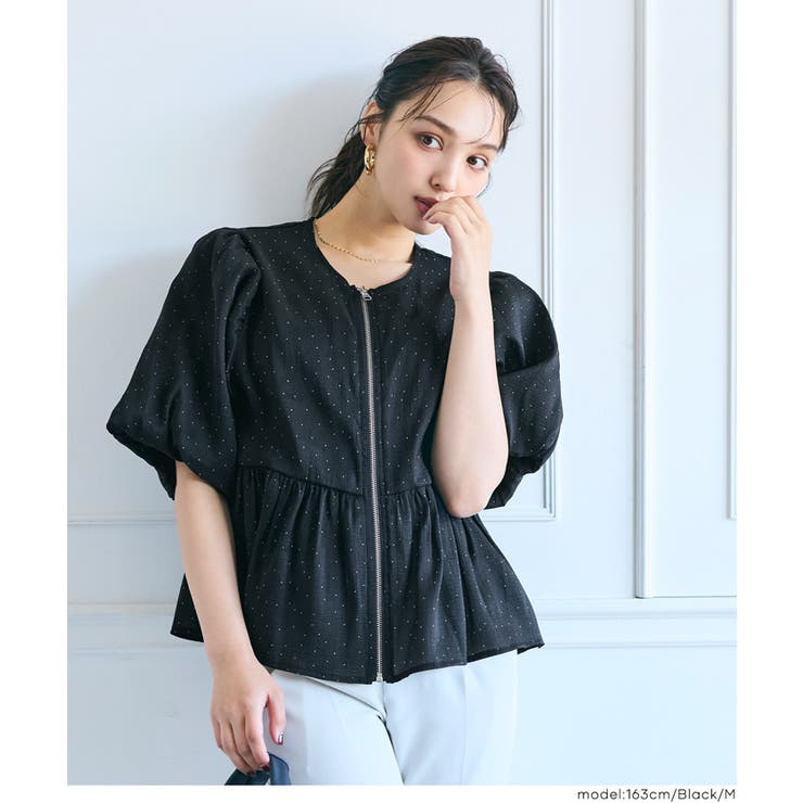 ［Black］ | シースルーフレアブラウスジャケット | coca