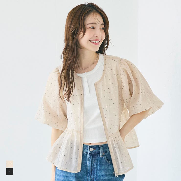 シースルーフレアブラウスジャケット | coca | 詳細画像1 