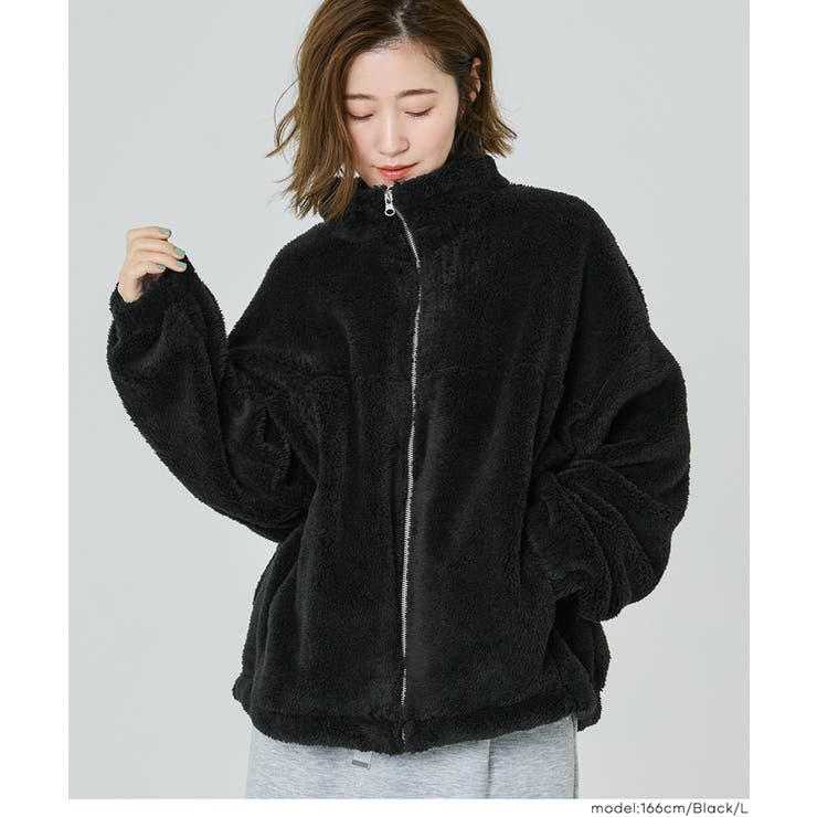 ［Black］ | 【洗える】フリースジップアップジャケット | coca
