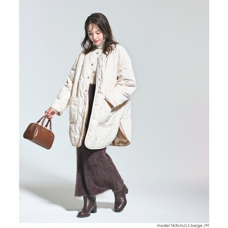 【洗える】リバーシブルファーキルティングミドルコート | coca | 詳細画像12 