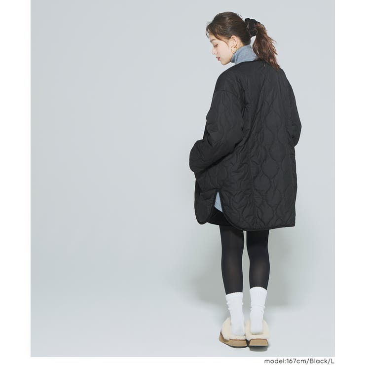 【洗える】リバーシブルファーキルティングミドルコート | coca | 詳細画像17 