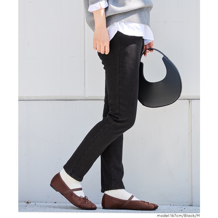 ［Black］ | 【DAILY WARM】裏起毛デニムスキニーパンツ | coca