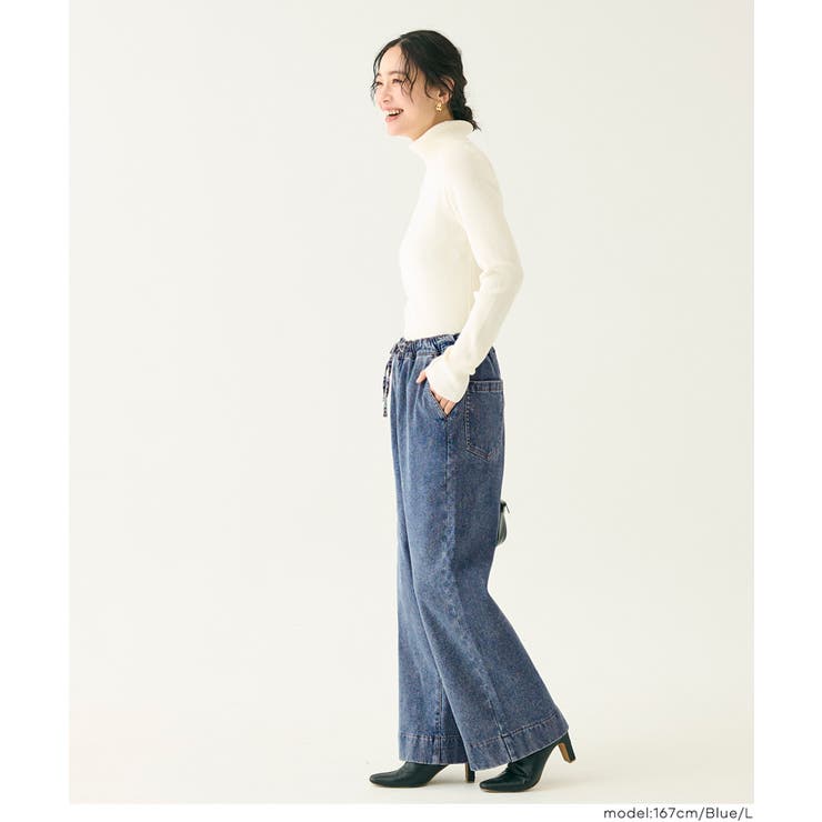 冬でも快適！裏起毛デニムイージーパンツ | coca | 詳細画像12 