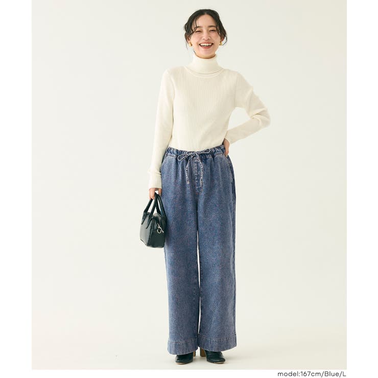 冬でも快適！裏起毛デニムイージーパンツ | coca | 詳細画像14 