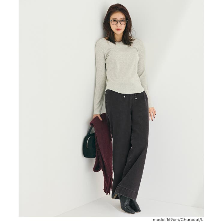 冬でも快適！裏起毛デニムイージーパンツ | coca | 詳細画像7 